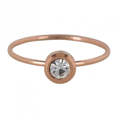 CHARMINS | ROSE/STALEN SMALLE RING MET TRANSPARANTE STEEN