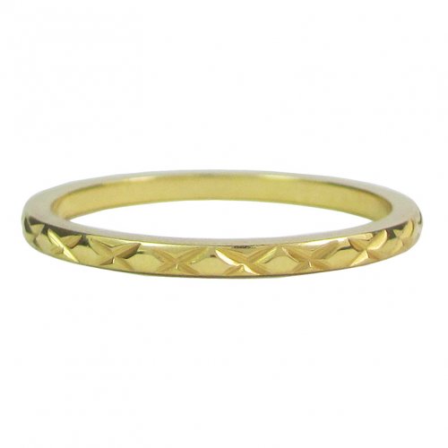 CHARMINS | GOUD/STALEN RING MET ZIGZAG PRINT